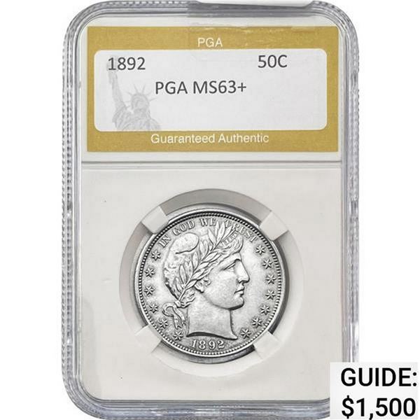 1892 Barber Half Dollar PGA MS63+
