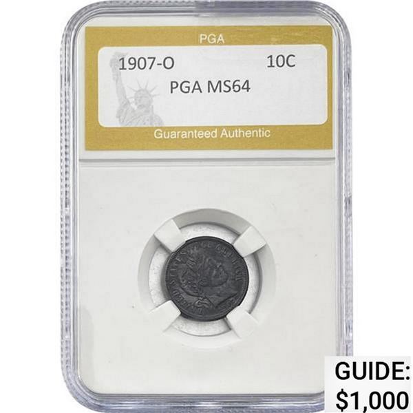 1907-O Barber Dime PGA MS64