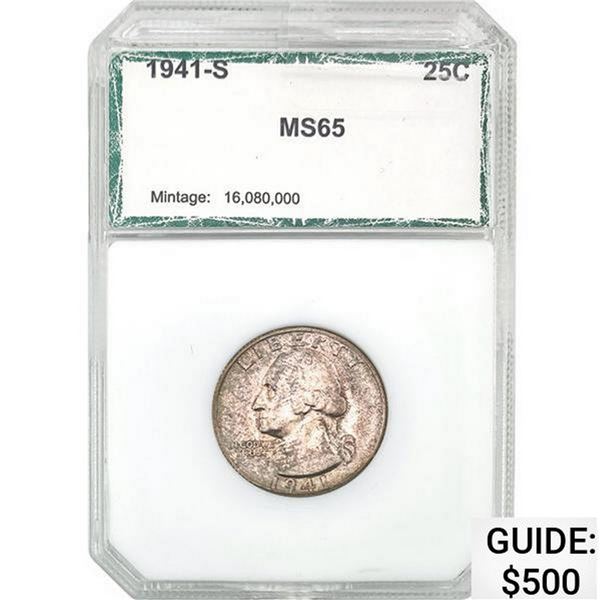 1941-S Washington Quarter GSA MS65 MS65