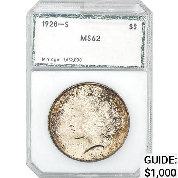 1928-S Peace Dollar GSA MS62 MS62