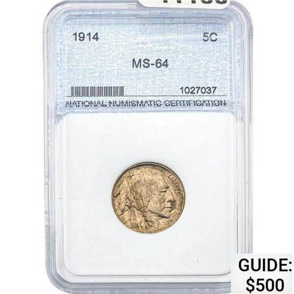 1914 Buffalo Nickel NNC MS-64 MS64