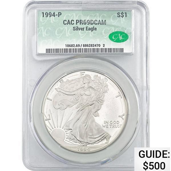 1994-P Silver Eagle CAC PR69DCAM PR69