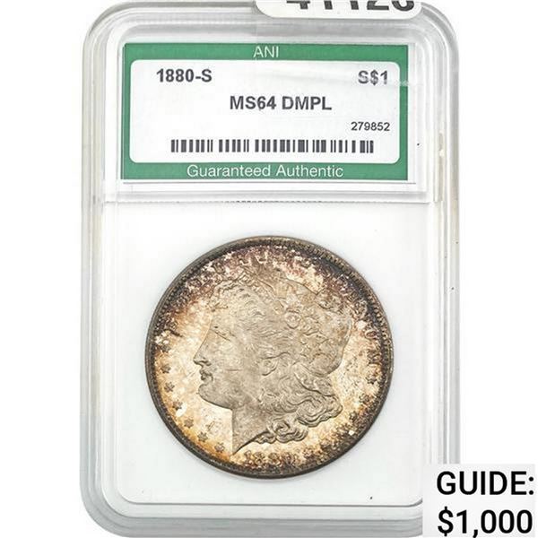 1880-S Morgan Silver Dollar ANI MS64 DMP MS64