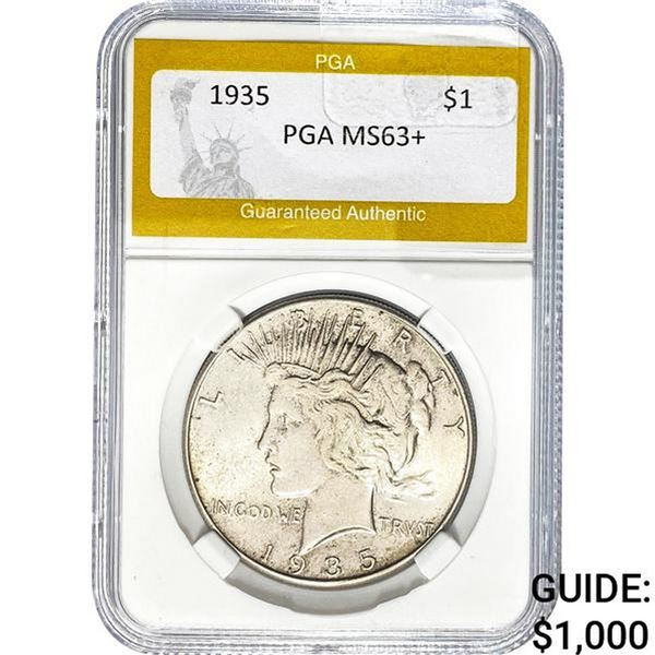1935 Peace Dollar PGA MS63+