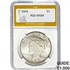 1934 Peace Dollar PGA MS64