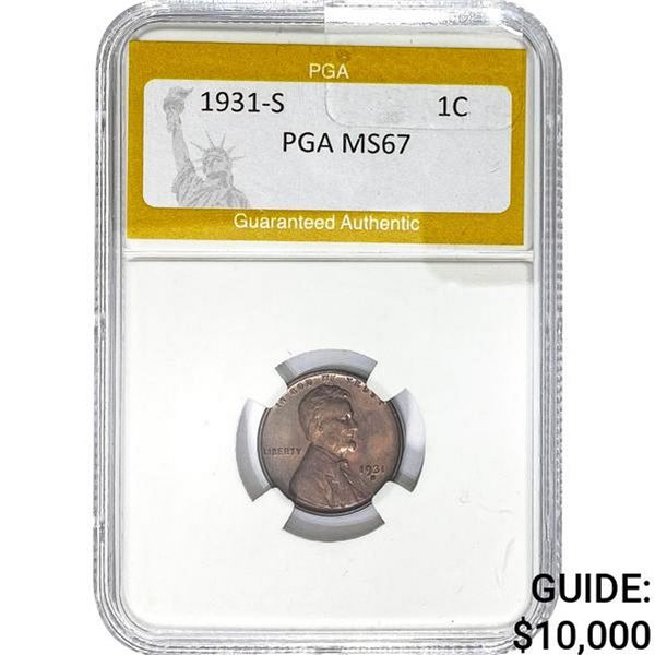 1931-S Lincoln Cent PGA MS67