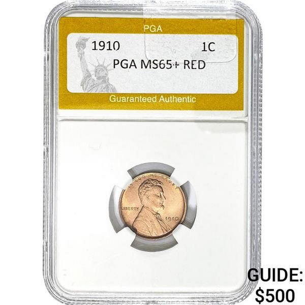 1910 Lincoln Cent PGA MS65+ RED