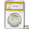 Image 1 : 1921 Peace Dollar PGA MS63