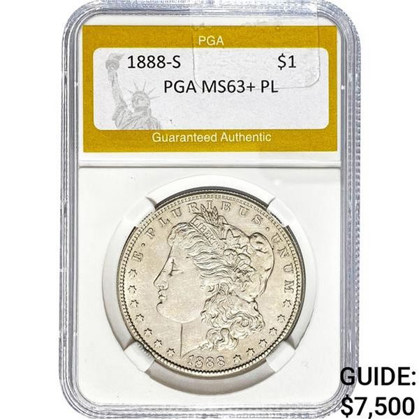 1888-S Morgan Dollar PGA MS63+ PL