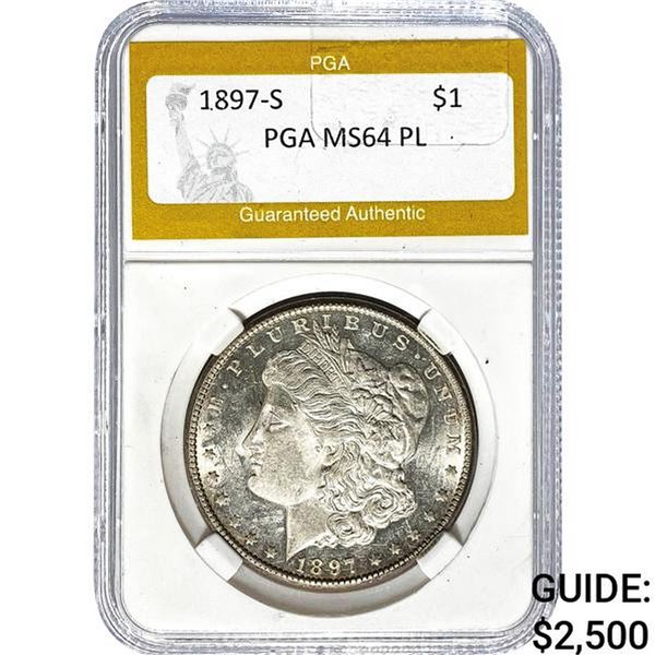 1897-S Morgan Dollar PGA MS64 PL