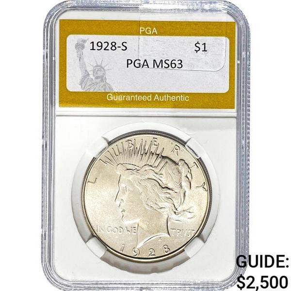 1928-S Peace Dollar PGA MS63
