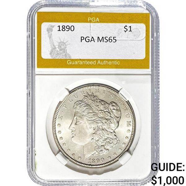 1890 Morgan Silver Dollar PGA MS65