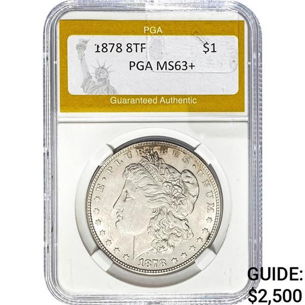 1878 8TF Morgan Dollar PGA MS63+