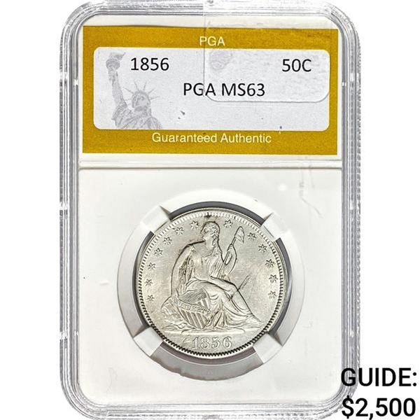1856 Seated Liberty Half Dollar PGA MS63