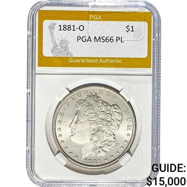 1881-O Morgan Silver Dollar PGA MS66 PL
