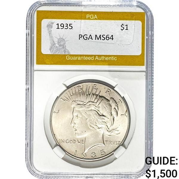 1935 Peace Dollar PGA MS64