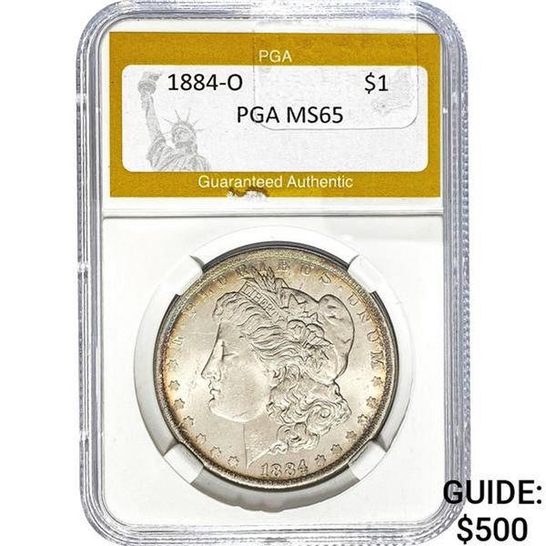 1884-O Morgan Silver Dollar PGA MS65