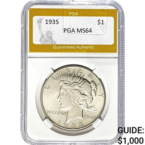 1935 Peace Dollar PGA MS64