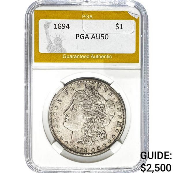 1894 Morgan Silver Dollar PGA AU50