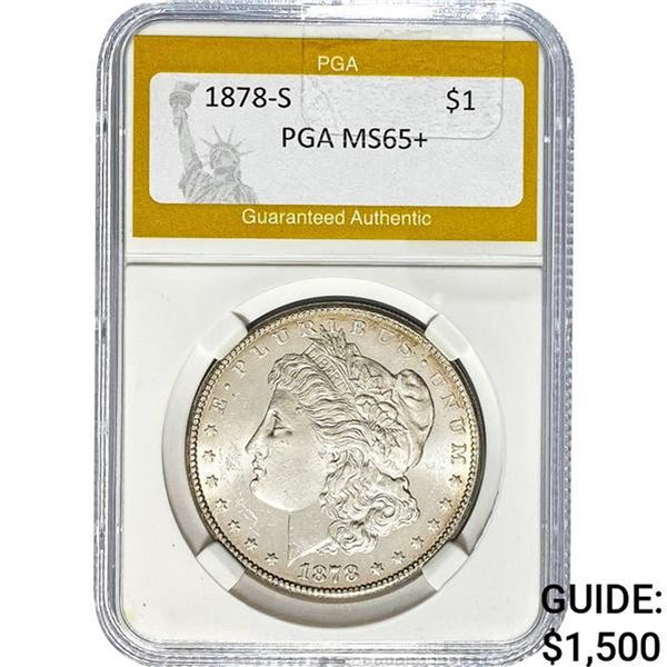 1878-S Morgan Silver Dollar PGA MS65+