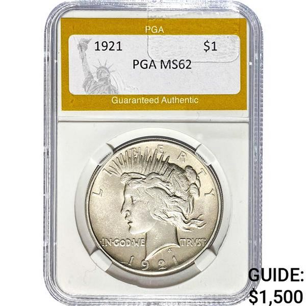 1921 Peace Dollar PGA MS62