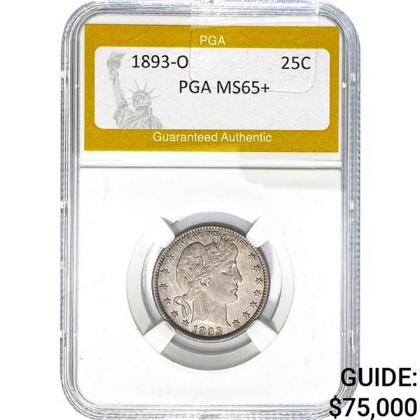 1893-O Barber Quarter PGA MS65+