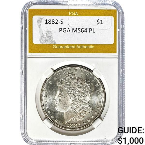 1882-S Morgan Dollar PGA MS64 PL
