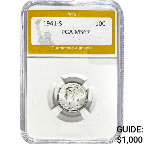 1941-S Mercury Dime PGA MS67