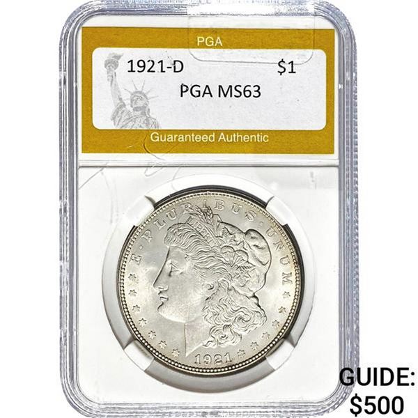 1921-D Morgan Dollar PGA MS63
