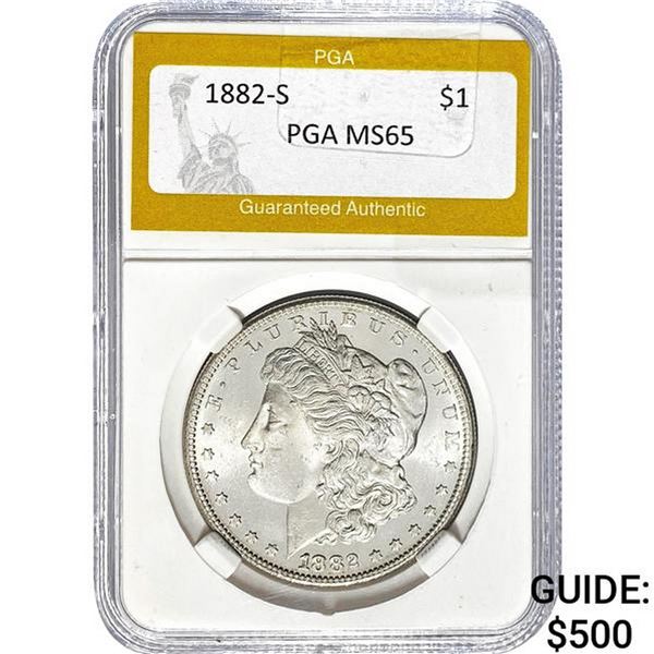 1882-S Morgan Silver Dollar PGA MS65