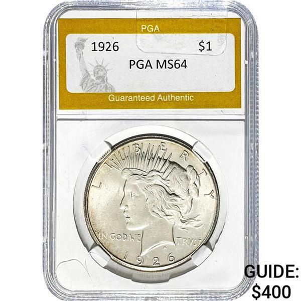1926-S Peace Dollar PGA MS64