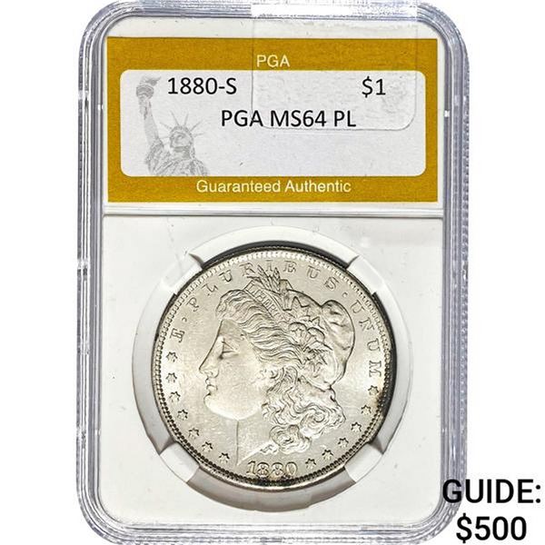 1880-S Morgan Dollar PGA MS64 PL