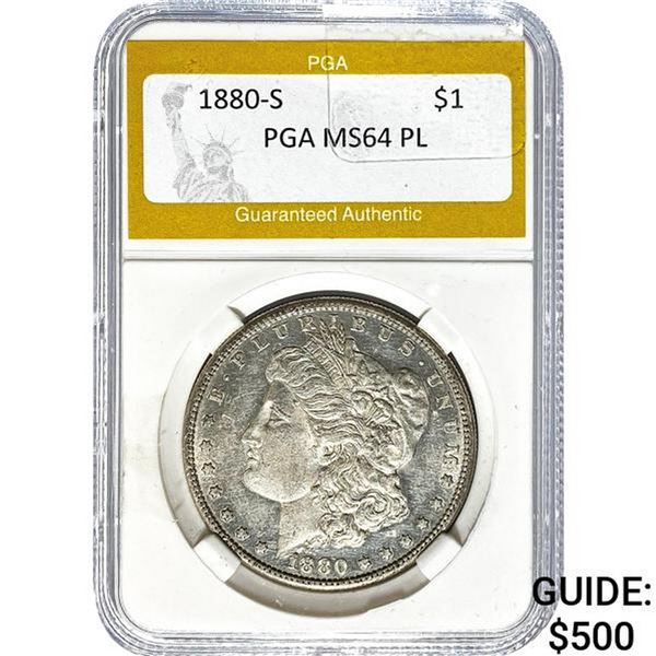 1880-S Morgan Dollar PGA MS64 PL