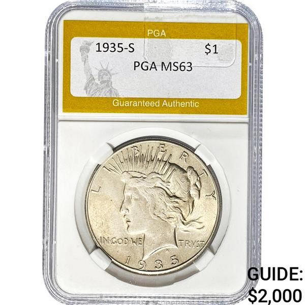 1935-S Peace Dollar PGA MS63