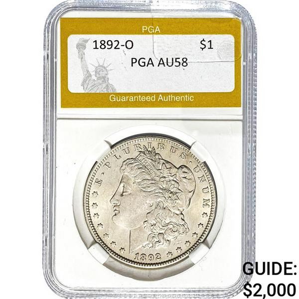 1892-O Morgan Silver Dollar PGA AU58