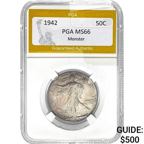 1942 50C Walking Liberty Half PGA MS66