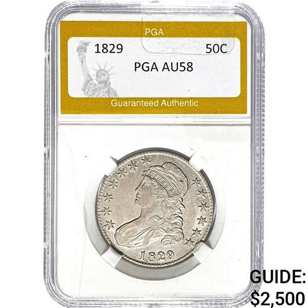 1829 Capped Bust Half Dollar PGA AU58