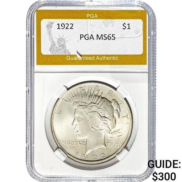 1922 Peace Dollar PGA MS65