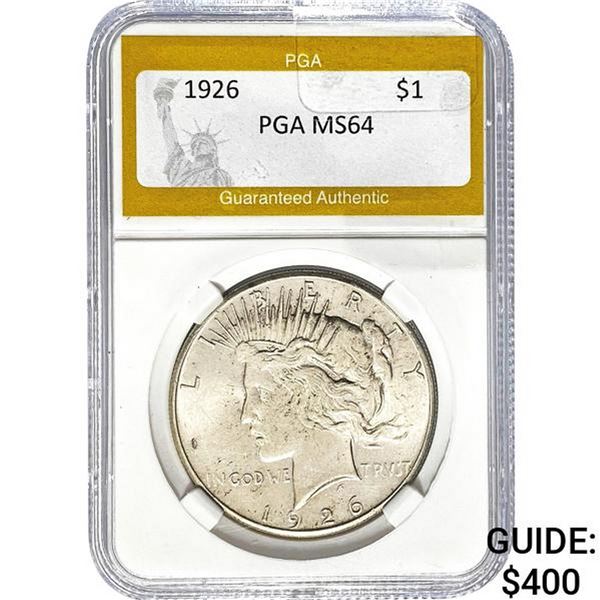 1926 Peace Dollar PGA MS64
