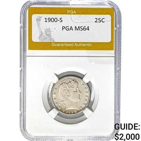 1900-S Barber Quarter PGA MS64