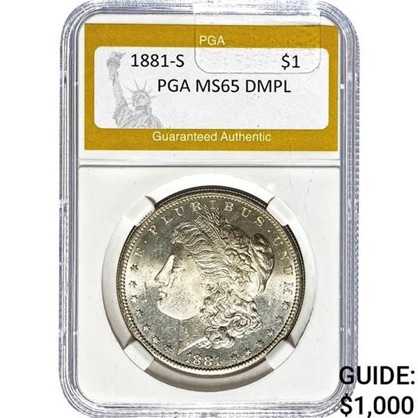 1881-S Morgan Dollar PGA MS65 DMPL