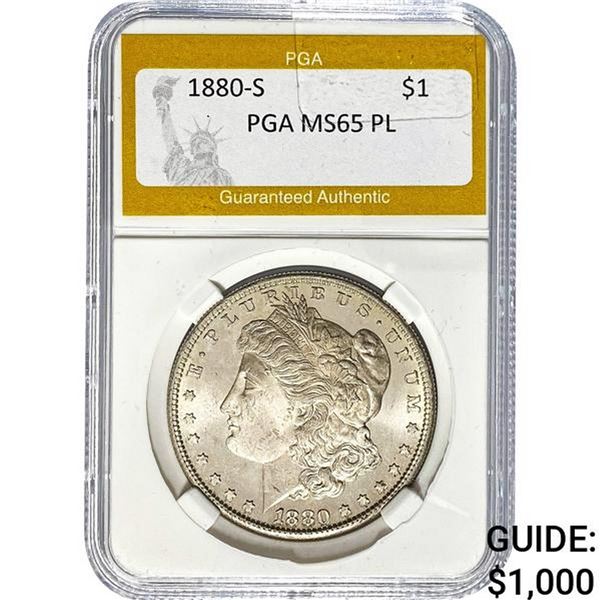 1880-S Morgan Dollar PGA MS65 PL