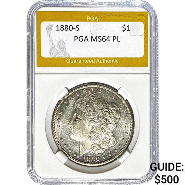 1880-S Morgan Dollar PGA MS64 PL