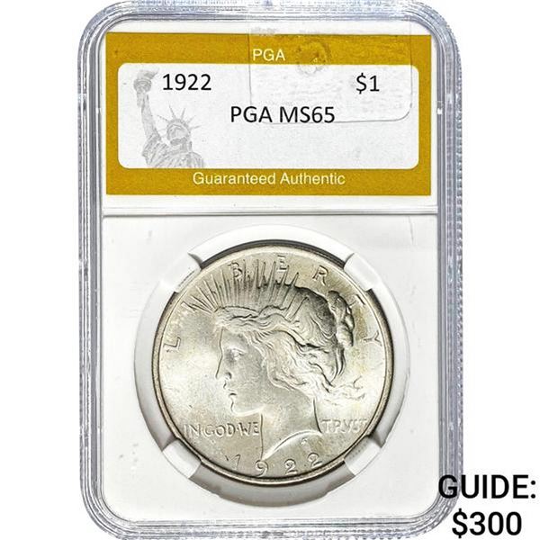 1922 Peace Dollar PGA MS65