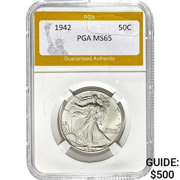 1942 Walking Liberty Half Dollar PGA MS6