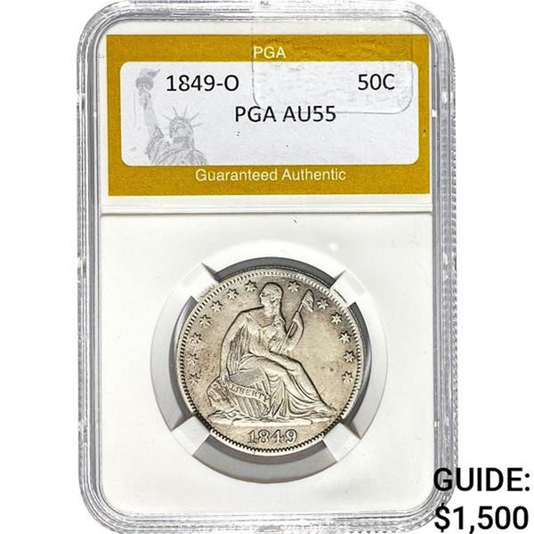 1849-O Seated Liberty Half Dollar PGA AU