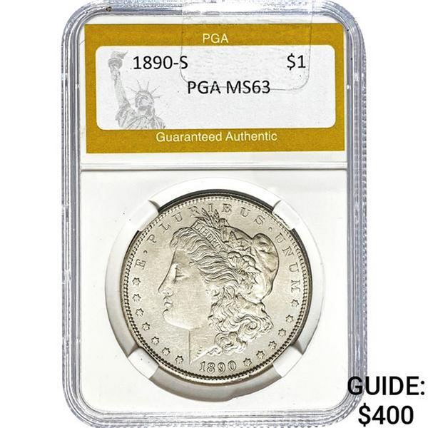 1890-S Morgan Dollar PGA MS63