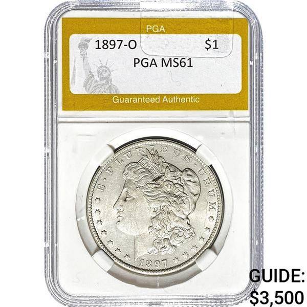 1897-O Morgan Silver Dollar PGA MS61