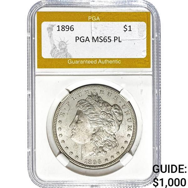 1896 $1 Morgan Dollar PGA MS65 PL