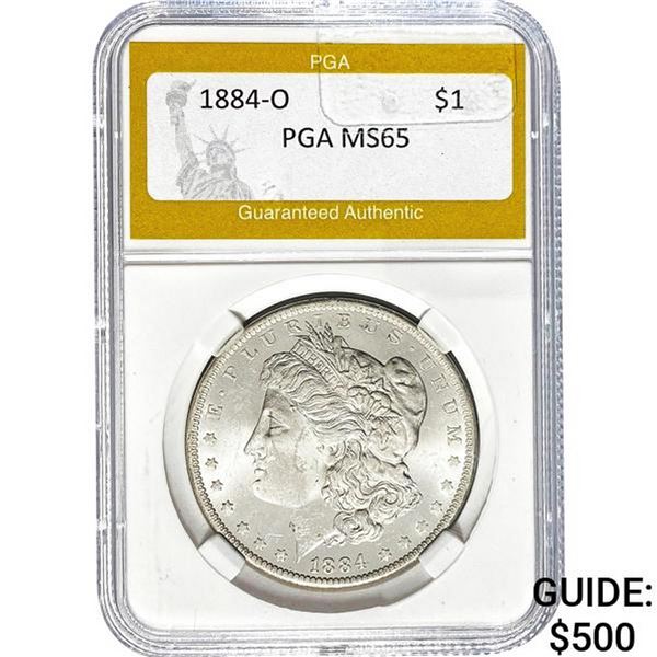 1884-O Morgan Silver Dollar PGA MS65